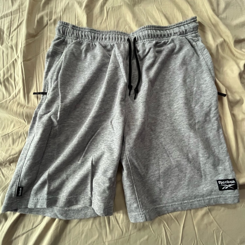 Reebok Gray Athletic Shorts with Elastic Waistband